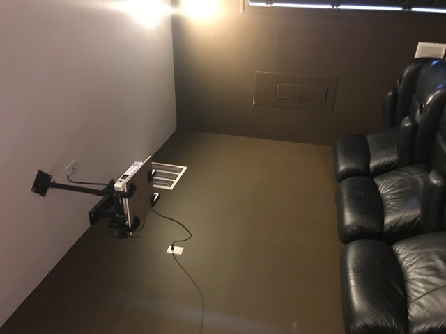 Ceiling-mounted projector installation in dedicated home theater in NJ