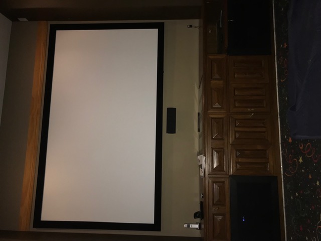 Home theater with projector screen and built-in cabinetry in NJ